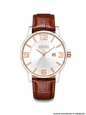 August Steiner As8055 Model Date Base Metal Metallic Case Analog Men’s Watch